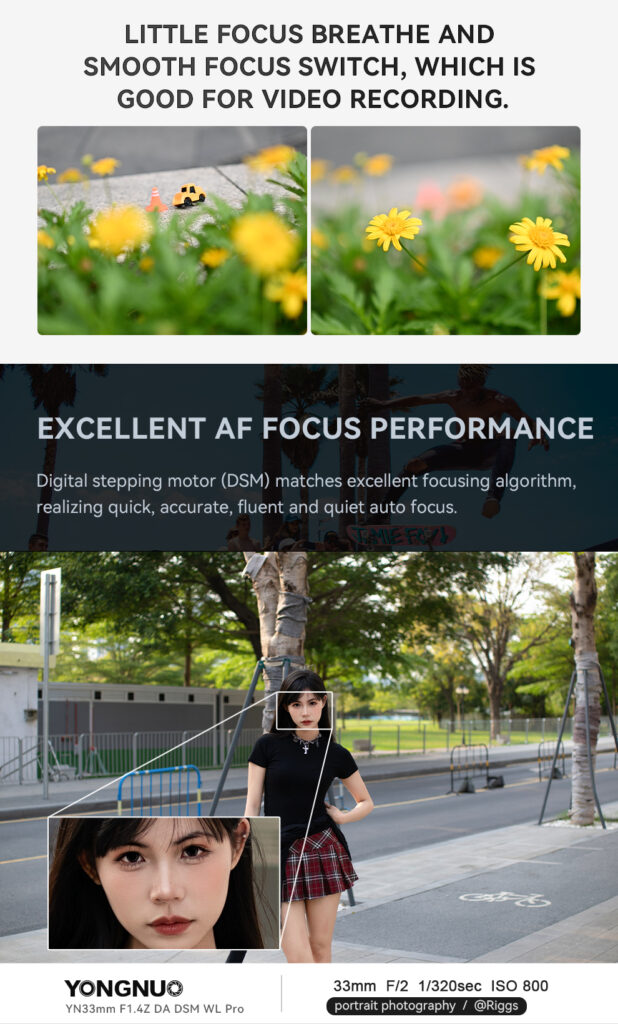 YONGNUO YN33mm F1.4Z DA DSM WL Pro af focus